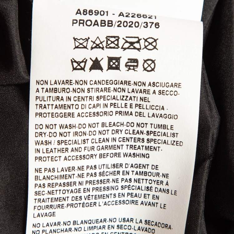 Pre Owned Versace Black Logo Applique Leather and Nylon Blouson Jacket L