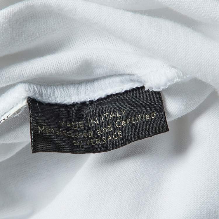 Pre Owned Versace White Medusa Graffiti Print Cotton Crew Neck T-Shirt M