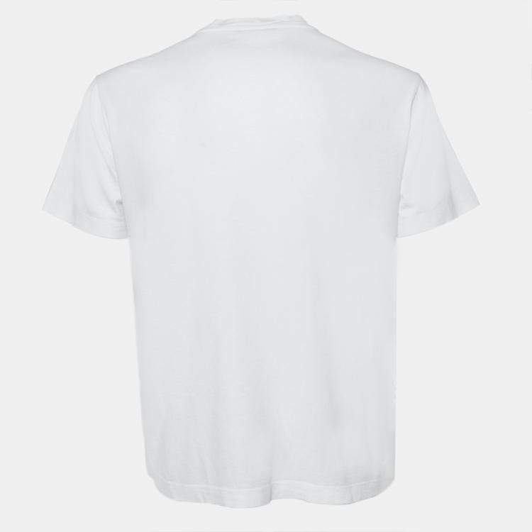 Pre Owned Versace White Medusa Graffiti Print Cotton Crew Neck T-Shirt M