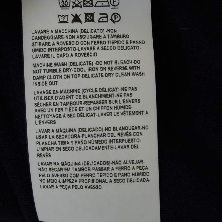 Pre Owned Versace Navy Blue Cotton Knit Round Neck T-Shirt XL