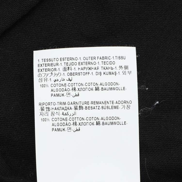 Pre Owned Versace Black Cotton Logo Printed T-Shirt M