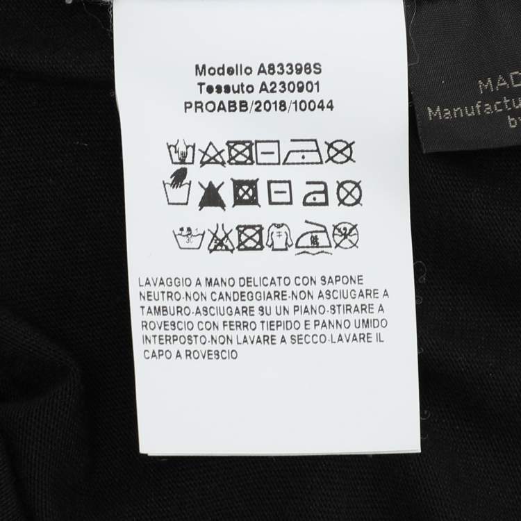 Pre Owned Versace Black Cotton Logo Printed T-Shirt M