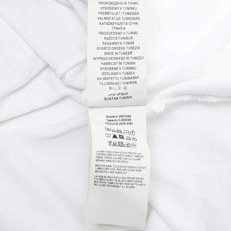 Pre Owned Versace White Cotton Polo Shirt L