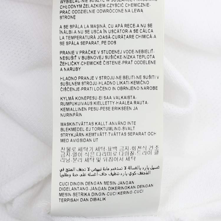 Pre Owned Versace White Cotton Polo Shirt L