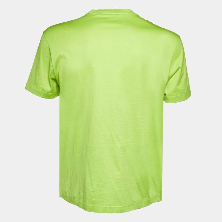 Pre Owned Versace Green Medusa Embellished Cotton T-Shirt M