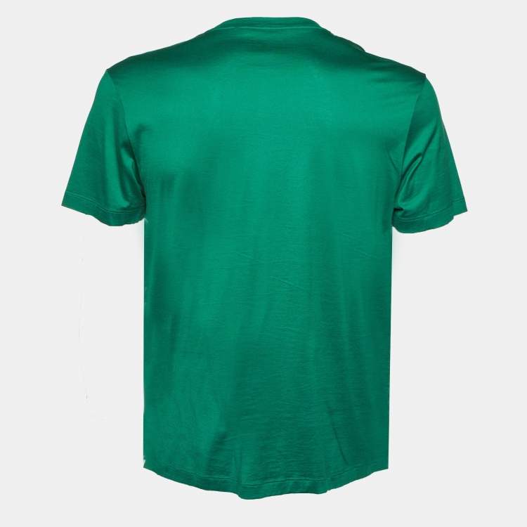 Versace Green Medusa Embellished Cotton T-Shirt L Versace | TLC