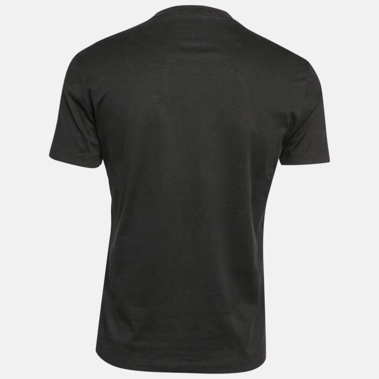 Pre Owned Versace Black  Medusa Embroidered Jersey T-Shirt S