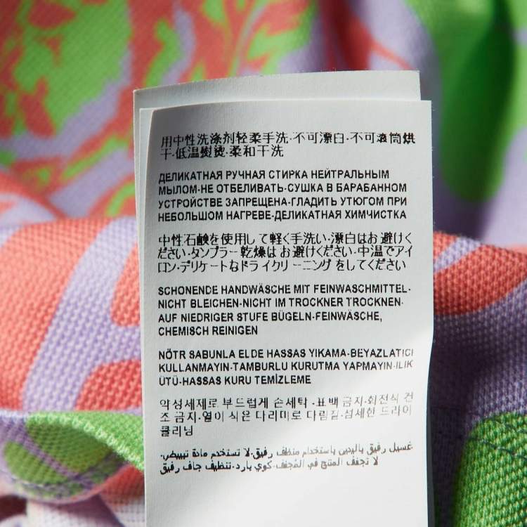 Pre Owned Versace Multicolor Psychedelic Print Cotton Taylor Fit Polo T-Shirt L