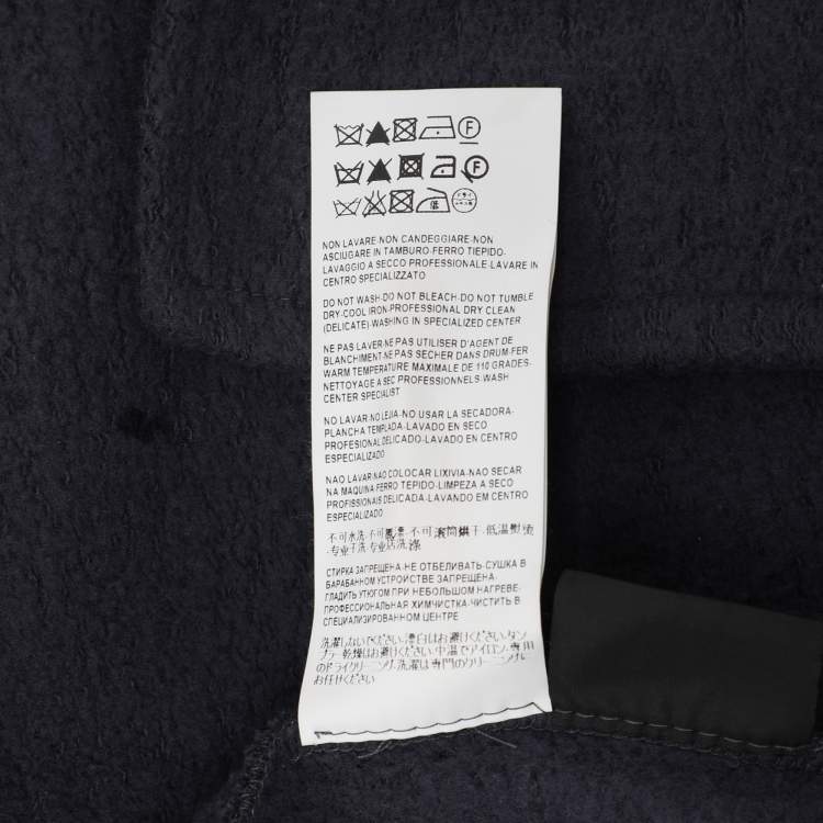 Pre Owned Versace Blue Knit Medusa Patch Detail Hooded Jacket XXL