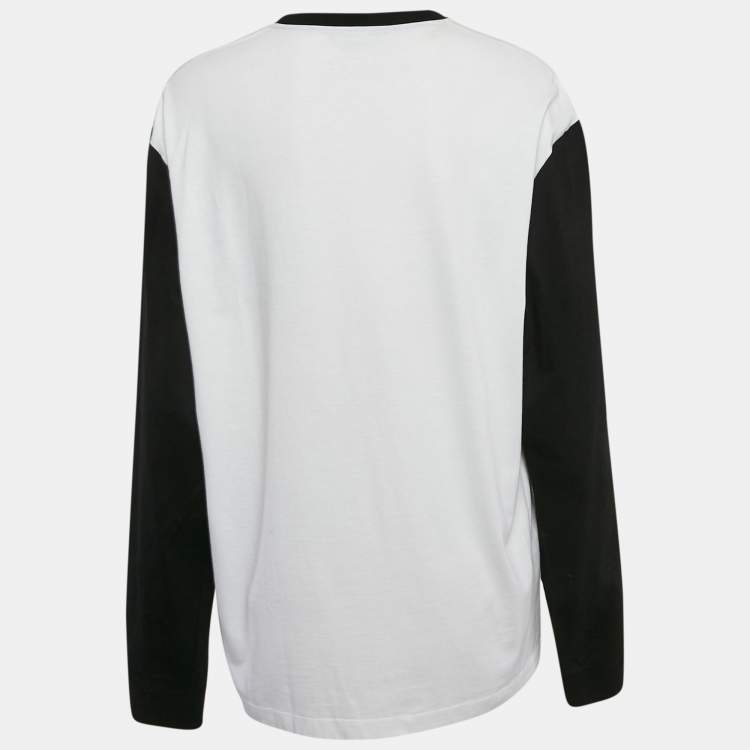 Pre Owned Versace White Graffiti Print Jersey Long Sleeve T-Shirt XL