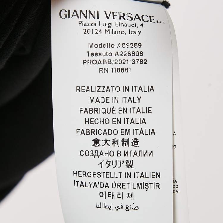 Pre Owned Versace Black Medusa Applique Jersey Crewneck Shirt XXL