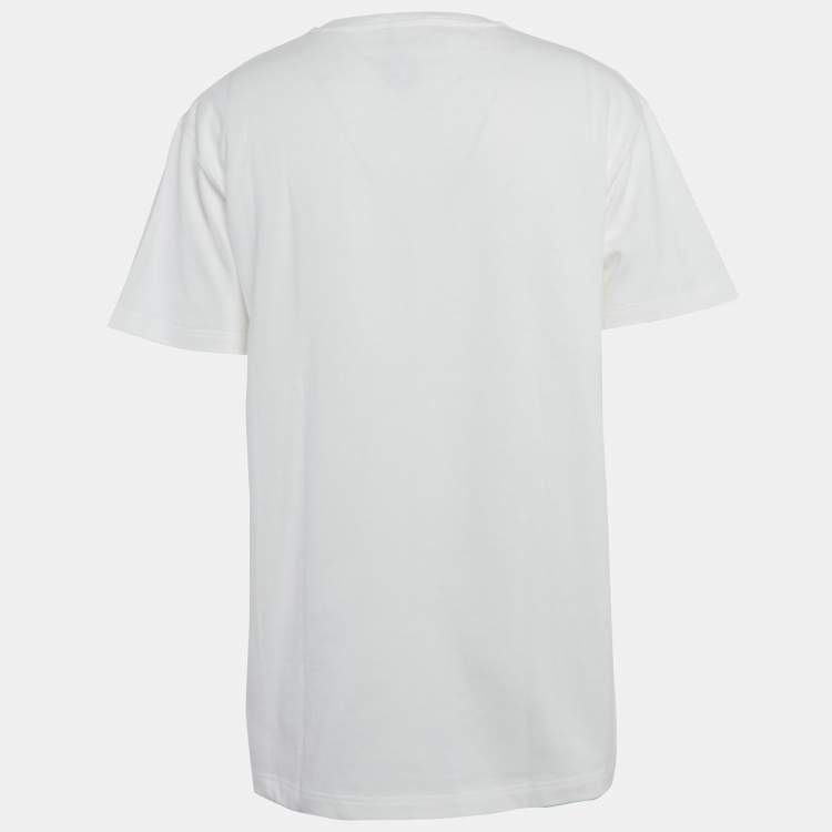 Pre Owned Versace White Kith Print Cotton Crewneck T-Shirt M