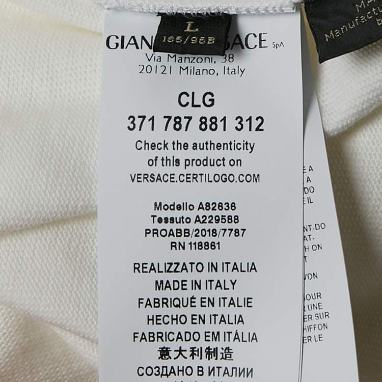 Pre Owned Versace White Kith Print Cotton Crewneck T-Shirt M