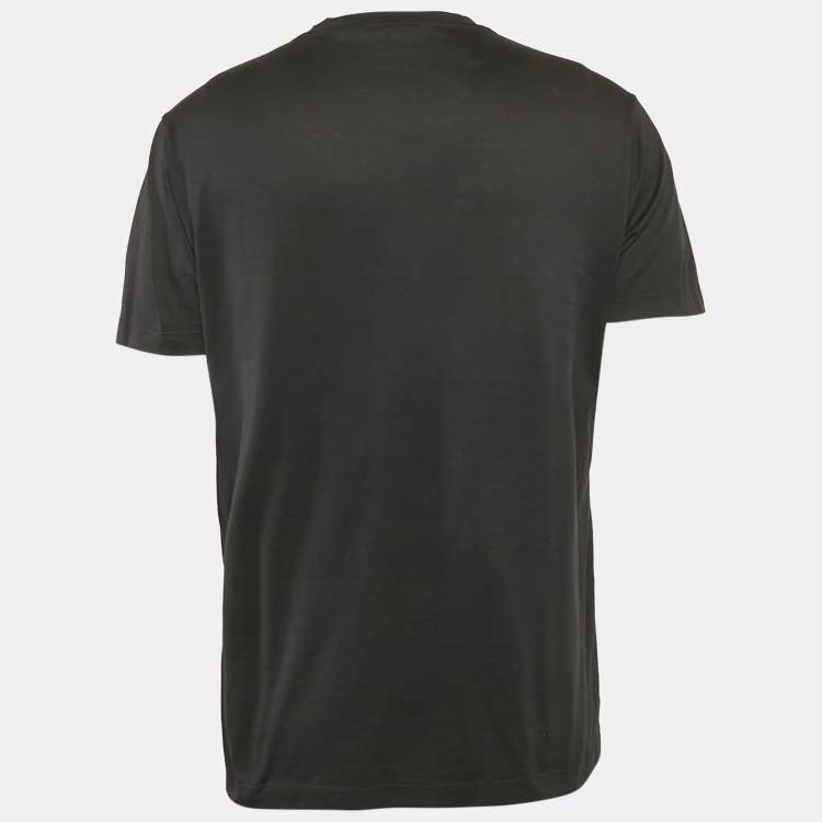 Pre Owned Versace Black Medusa Embellished Cotton Crew Neck T-Shirt L