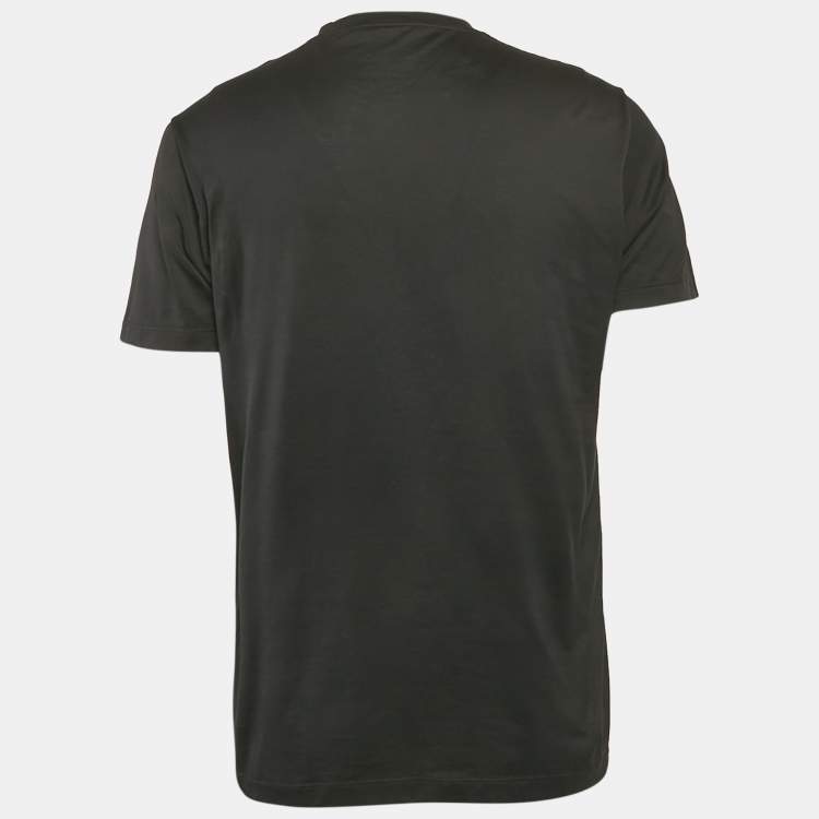Pre Owned Versace Black Medusa Stud Embellished Cotton Crew Neck T-Shirt L
