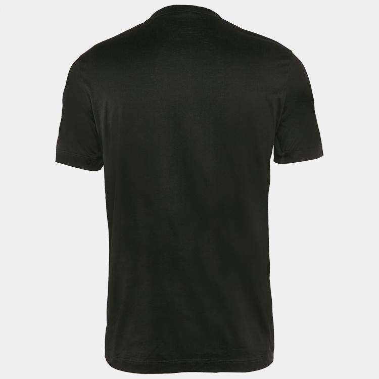 Pre Owned Versace Black Medusa Sequin Embroidery Jersey Crewneck T-Shirt L