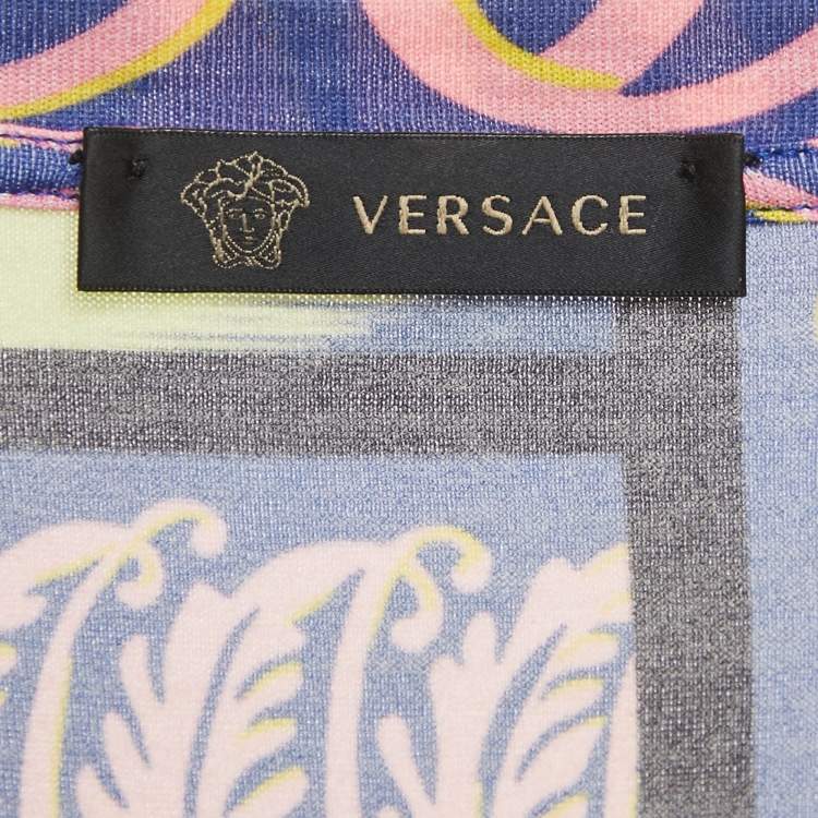 Pre Owned Versace Multicolor Medusa Print Jersey Crewneck T-Shirt XXL