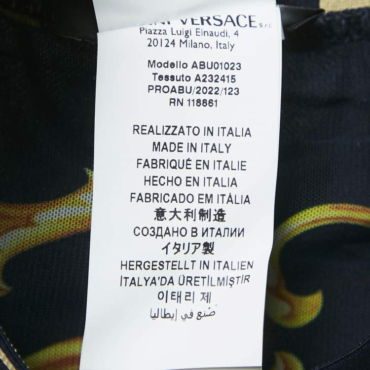Pre Owned Versace Blue Greca Border Synthetic Swim Shorts L
