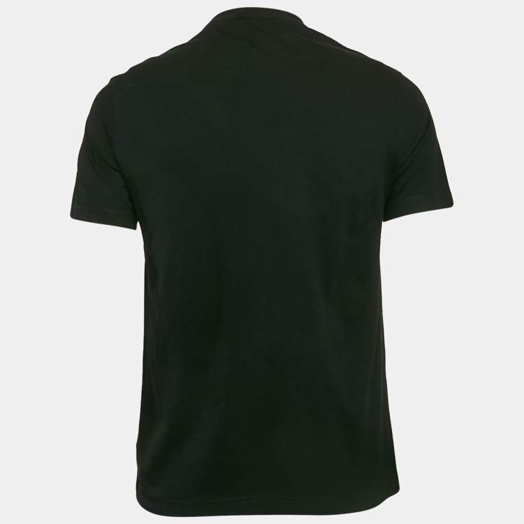 مملوكة مسبقًا Versace Black Medusa Print Cotton Crew Neck T-Shirt XS