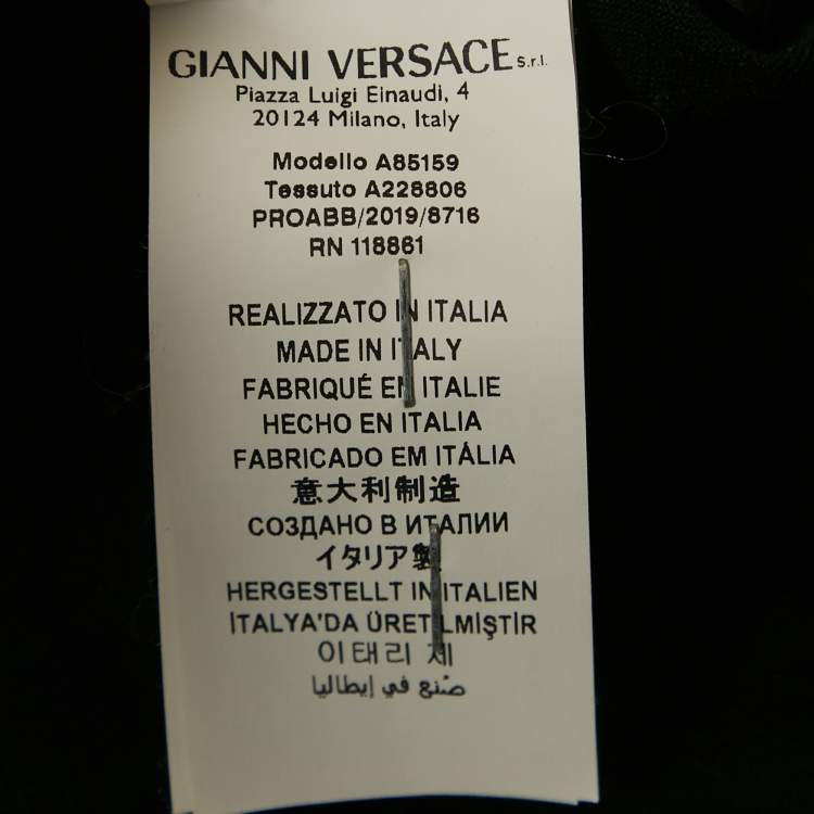 Pre Owned Versace Black Medusa Print and Pin Embroidery Cotton Crew Neck T-Shirt XXL