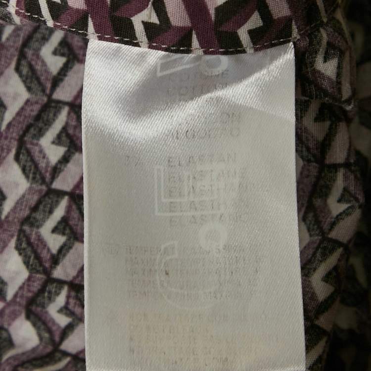 Pre Owned Versace Collection Purple Geometric Print Cotton Shirt M