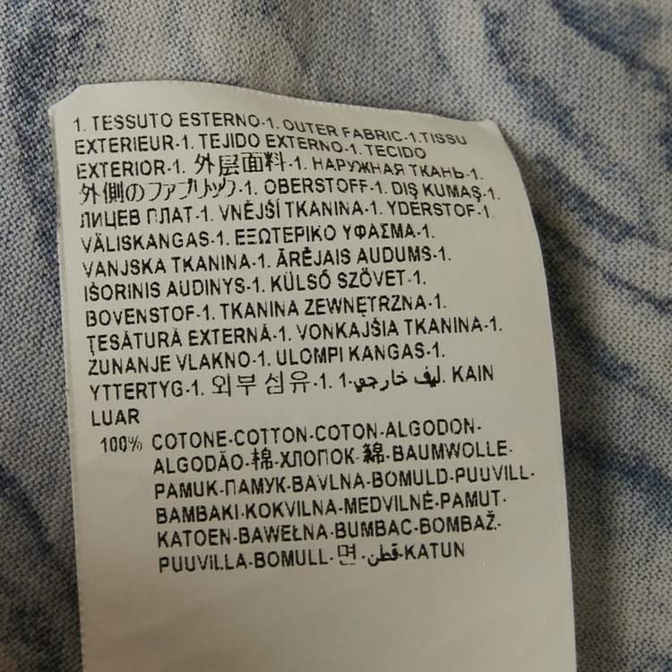 Pre Owned Versace Blue Barocco Print Cotton Crewneck T-Shirt L   