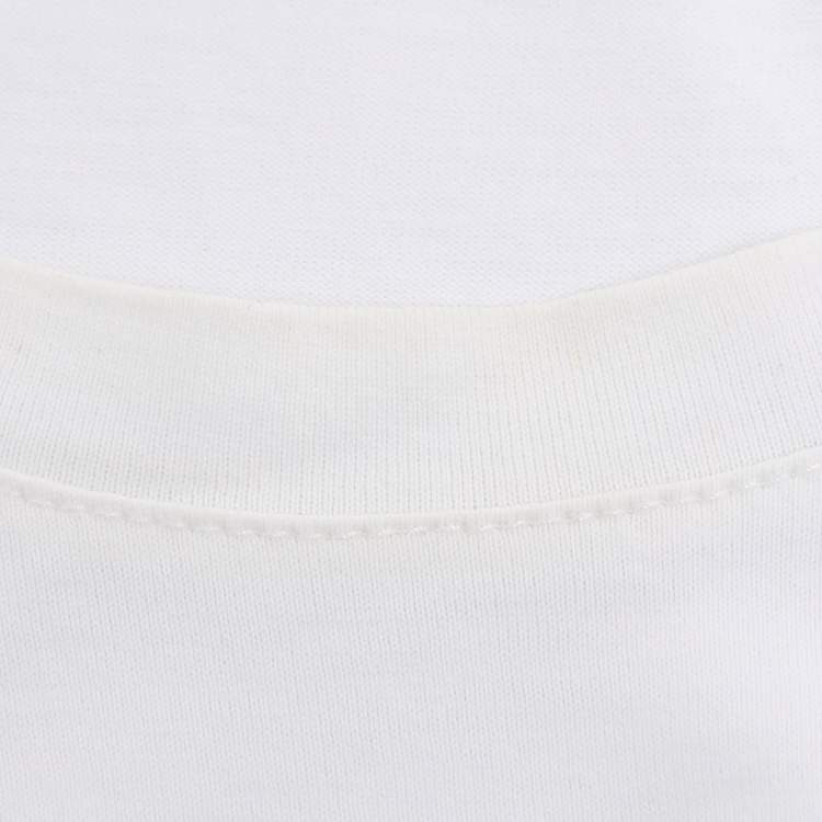 Pre Owned Versace White Logo Embroidered Jersey T-Shirt L