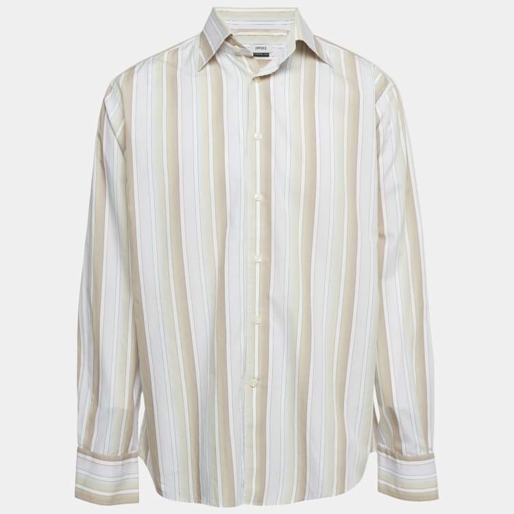 Pre Owned Versace Pink Striped Cotton Button Front Shirt XXXL