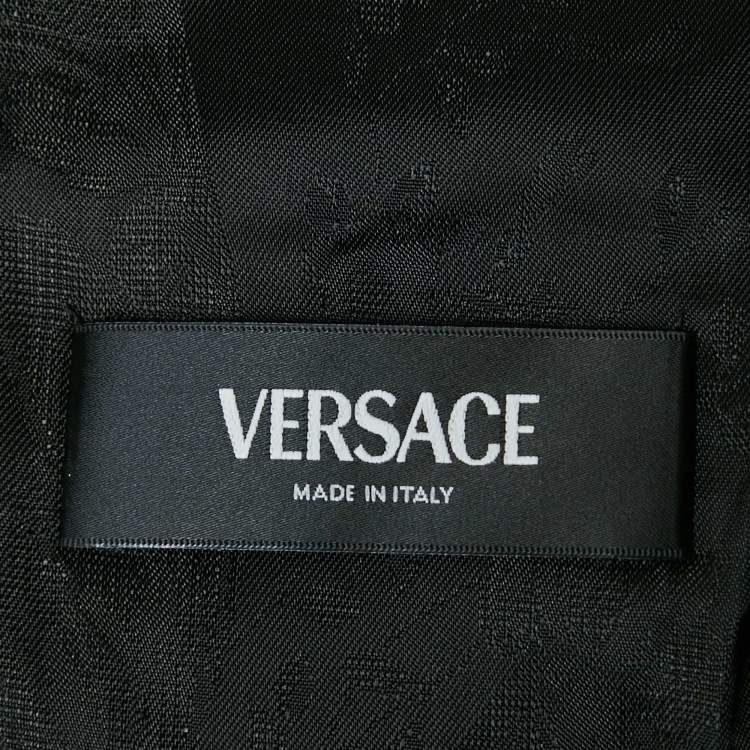 Pre Owned Versace Blue Wool Medusa Pocket Detail Blazer L
