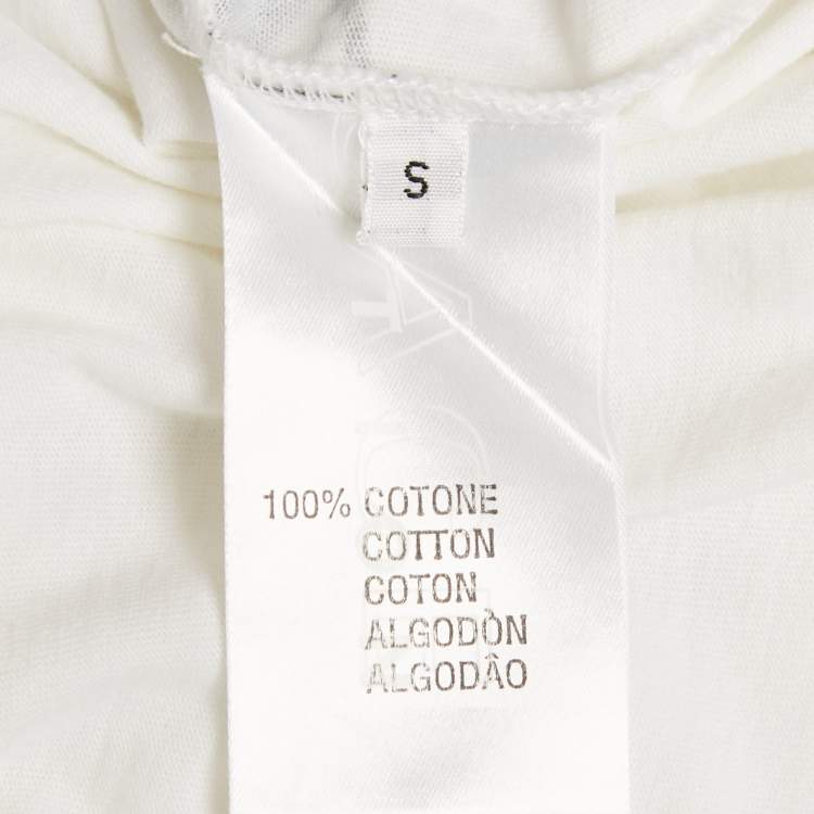 Pre Owned Versace White Printed Jersey V-Neck T-Shirt S