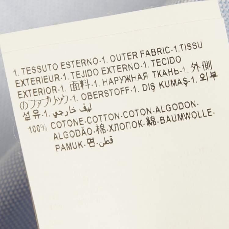 Pre Owned Versace Blue Cotton Medusa Button Heritage Fit Shirt L