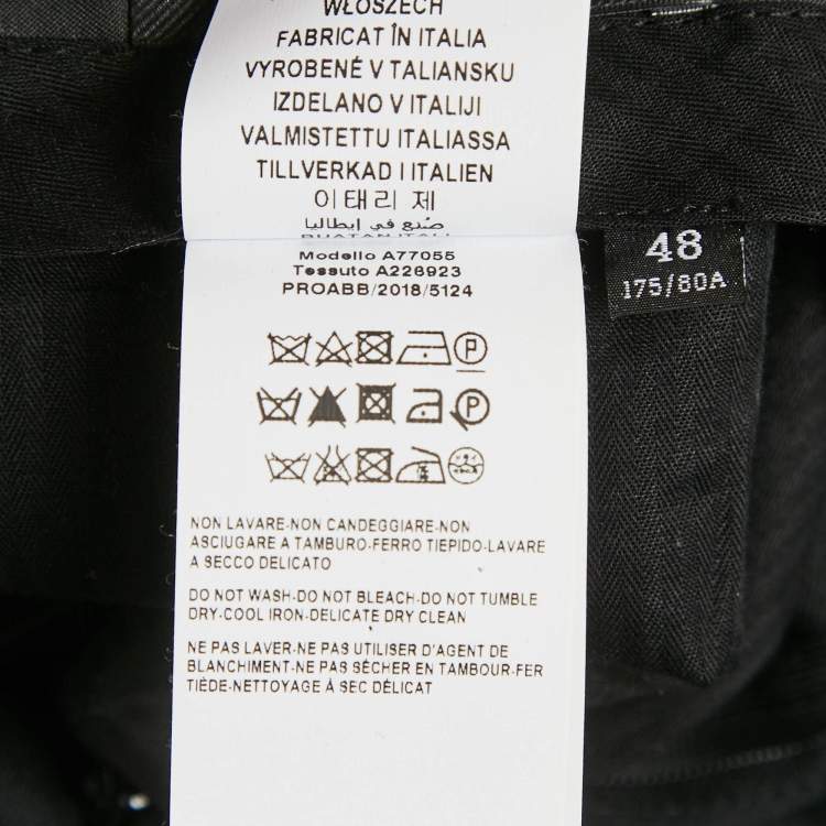 Pre Owned بنطلون رسمي فيرساتشي كريب ساتان أسود تقليم جانبي مقاس وسط (ميديوم)