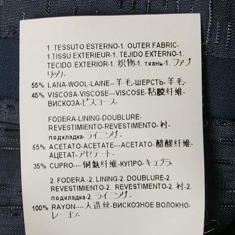 Pre Owned Versace Blue Wool Tailored Fit Suit M