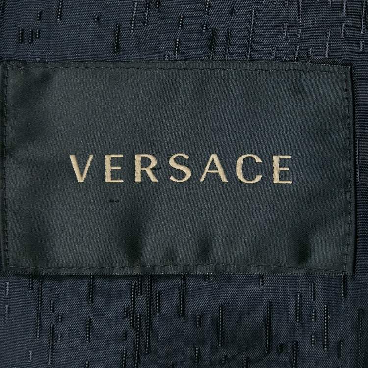 Pre Owned Versace Blue Wool Tailored Fit Suit M