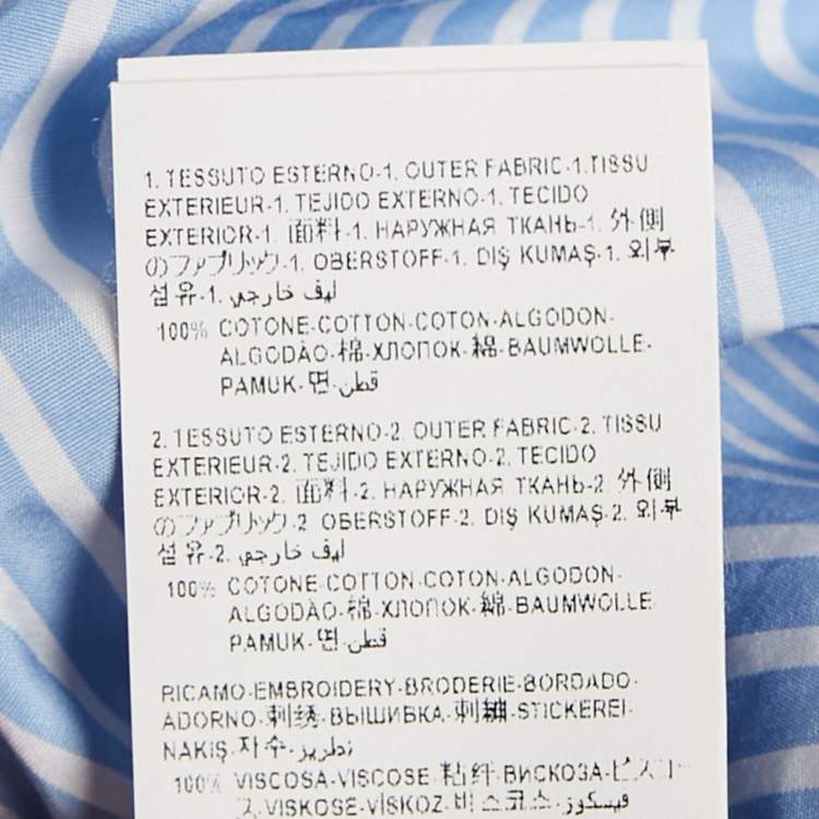 Pre Owned Versace Blue & White Striped Cotton College Fit Shirt S