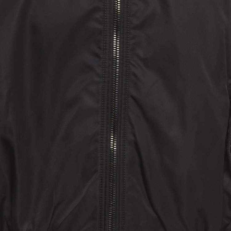 Pre Owned جاكيت بومبر فيرساتشي صناعي أسود مقاس كبير جداً ( اكسترا لارج )