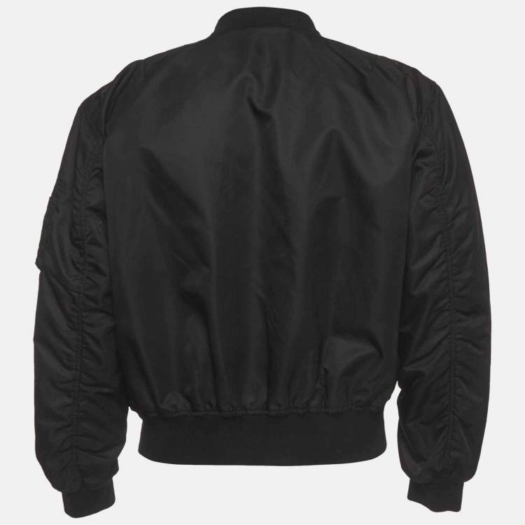 Pre Owned جاكيت بومبر فيرساتشي صناعي أسود مقاس كبير جداً ( اكسترا لارج )