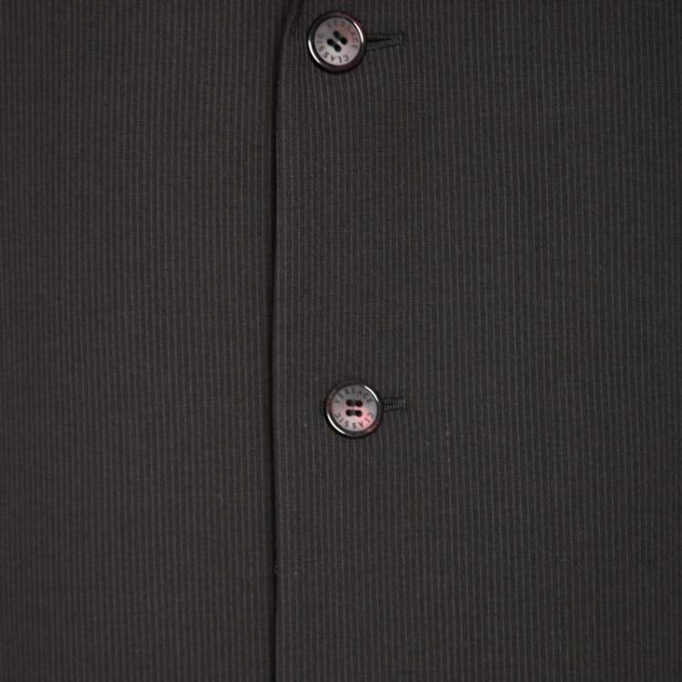 Pre Owned Versace Classic Black Striped Wool Tailored Blazer XL