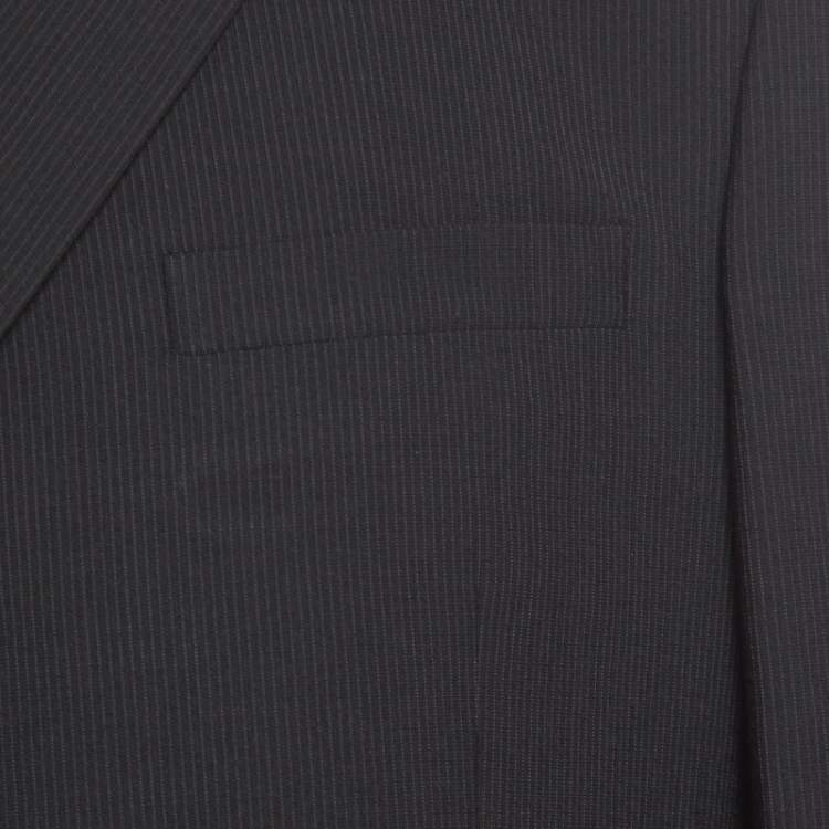 Pre Owned Versace Classic Black Striped Wool Tailored Blazer XL