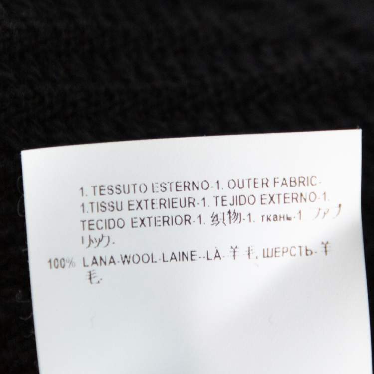 Pre Owned Versace Black Diamond Pattern Rib Knit Sweater XXL