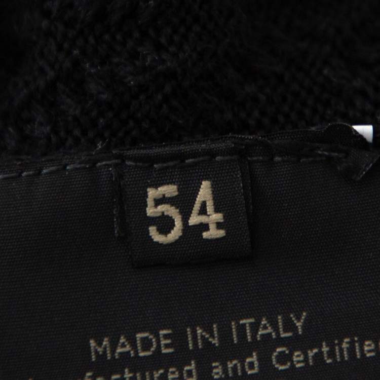Pre Owned Versace Black Diamond Pattern Rib Knit Sweater XXL