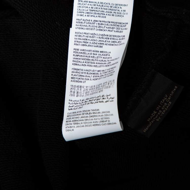 Pre Owned Versace Black Cotton Medusa Embroidered Logo Sweatshirt S