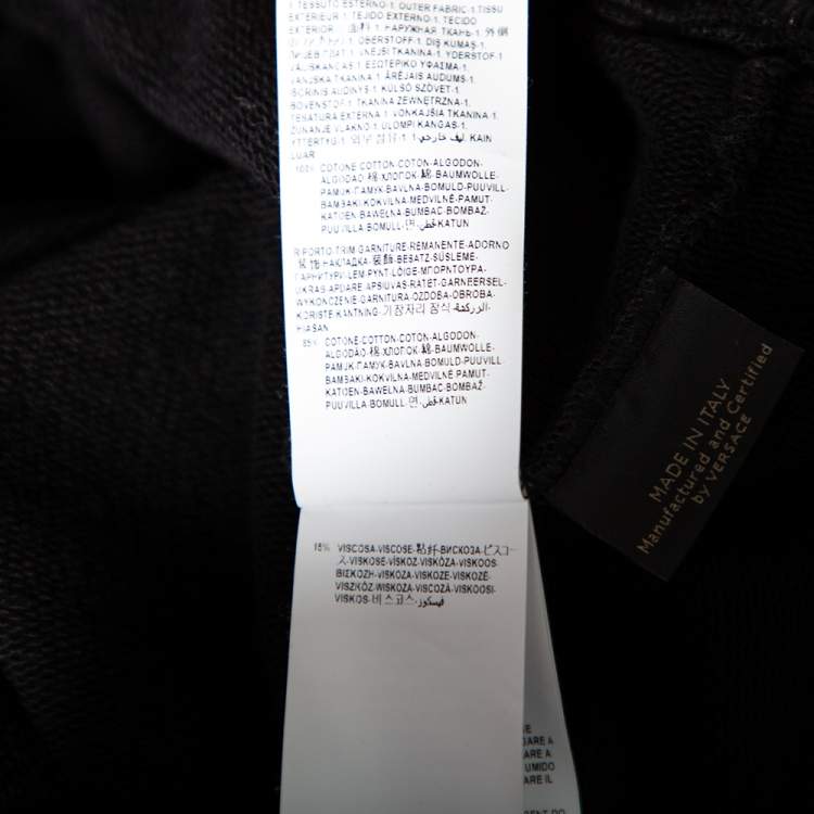 Pre Owned Versace Black Cotton Medusa Embroidered Logo Sweatshirt S
