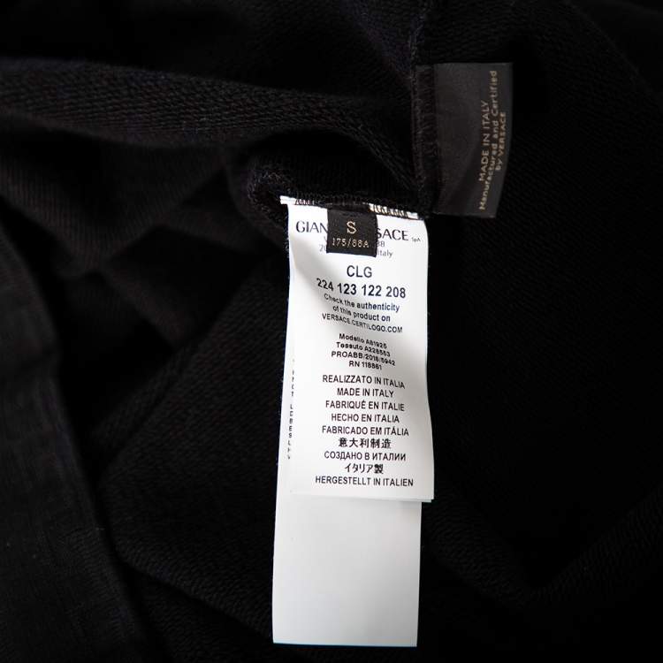 Pre Owned Versace Black Cotton Medusa Embroidered Logo Sweatshirt S