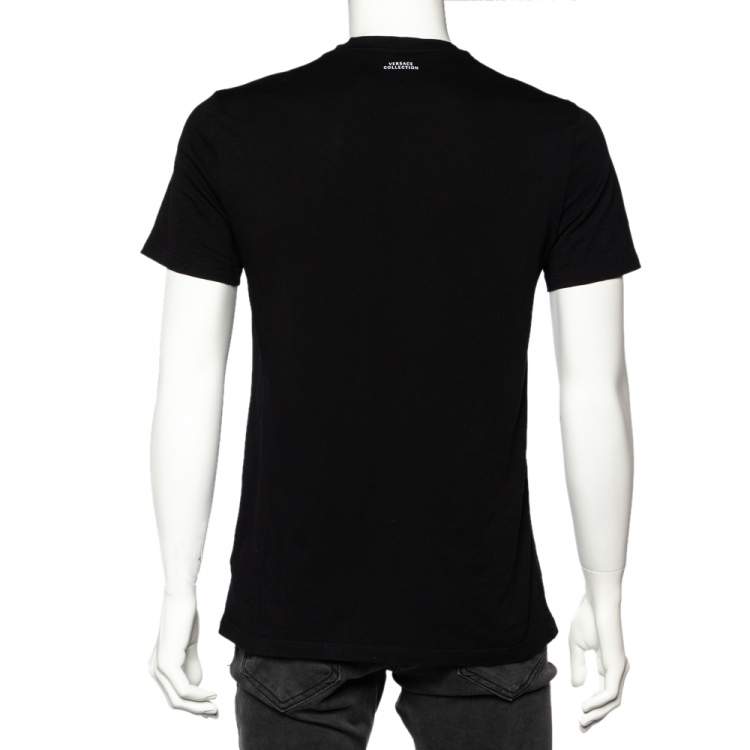 Pre Owned Versace Collection Black Medusa Head Printed Cotton Crewneck T-Shirt M