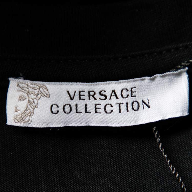 Pre Owned Versace Collection Black Medusa Head Printed Cotton Crewneck T-Shirt M