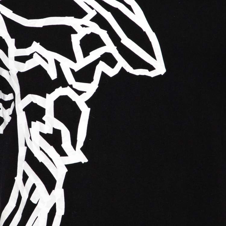 Pre Owned Versace Collection Black Medusa Head Printed Cotton Crewneck T-Shirt M