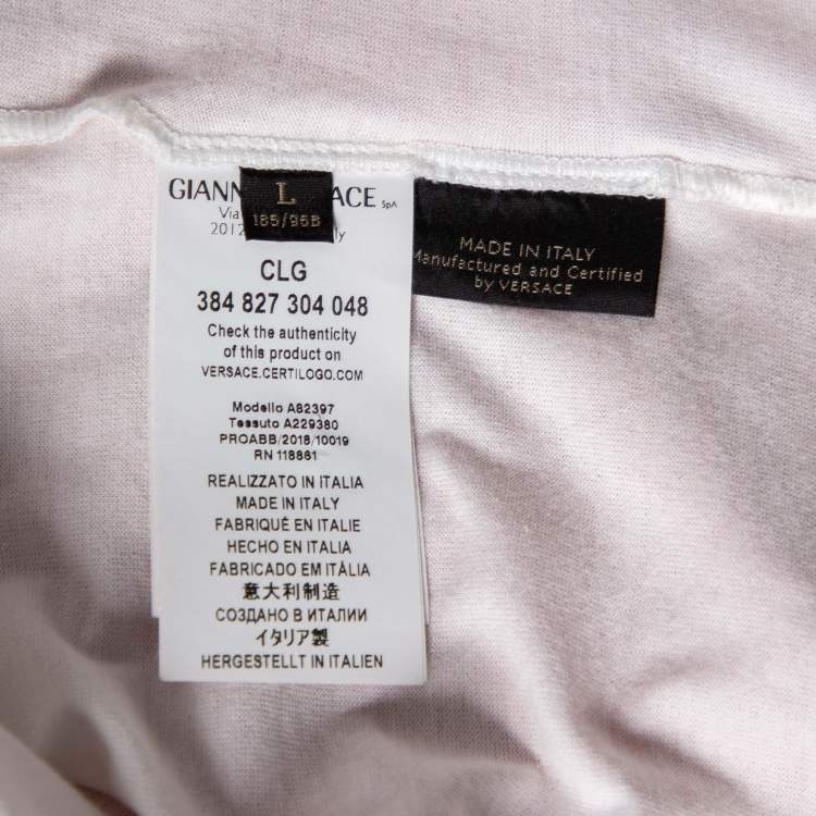 Pre Owned Versace Colorblock Logo Printed Cotton Short Sleeve T-Shirt L 