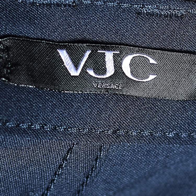 Pre Owned VJC Navy Blue Knit Straight Leg Pants L