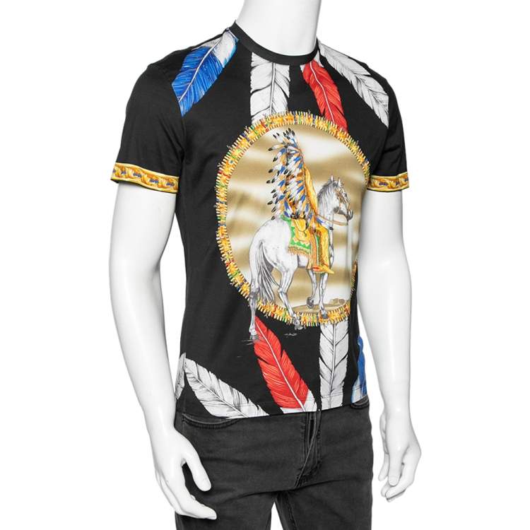 Pre Owned Versace Multicolored Printed Cotton Short Sleeve T-Shirt S